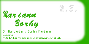 mariann borhy business card